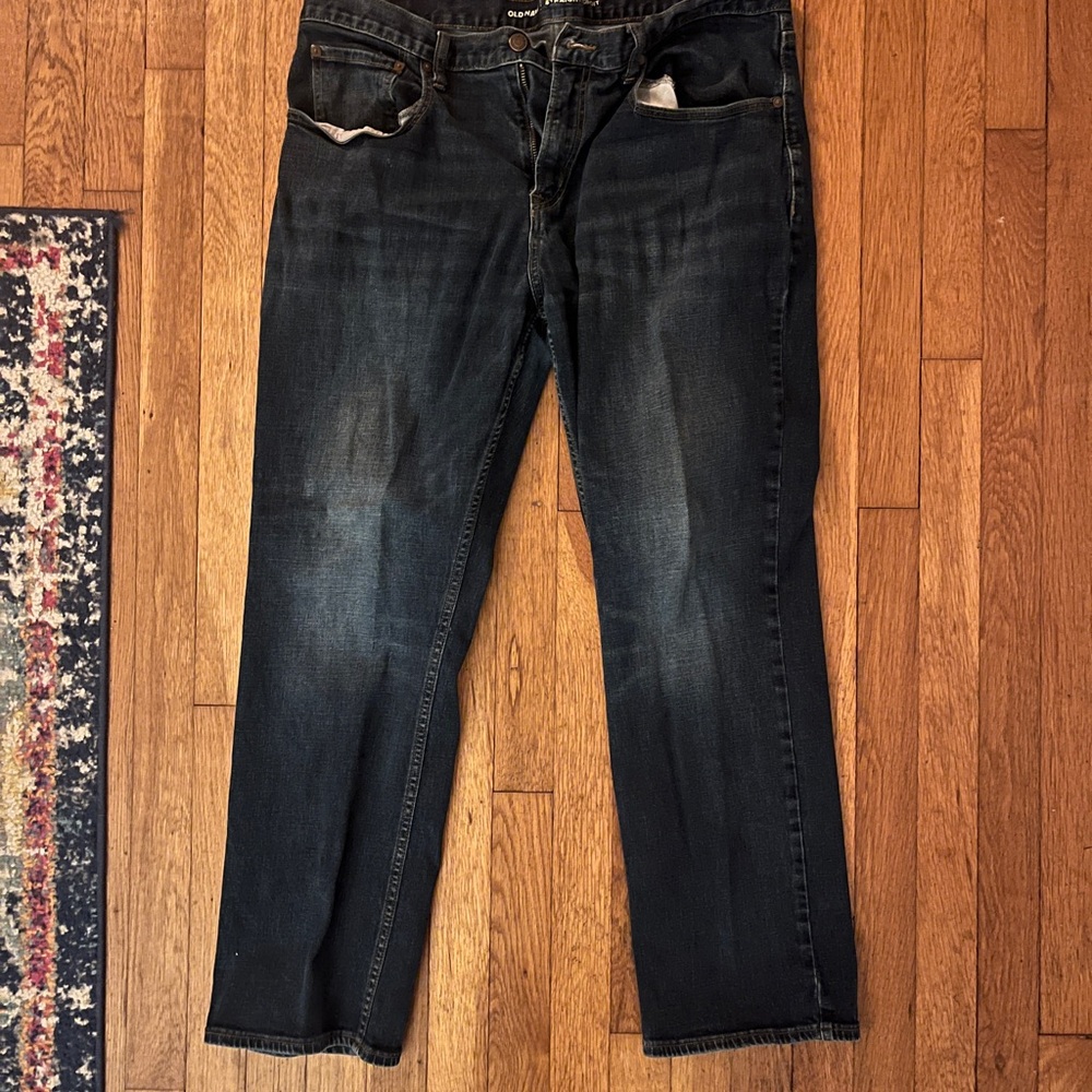 Old Navy Men's Dark Blue Straight Jeans